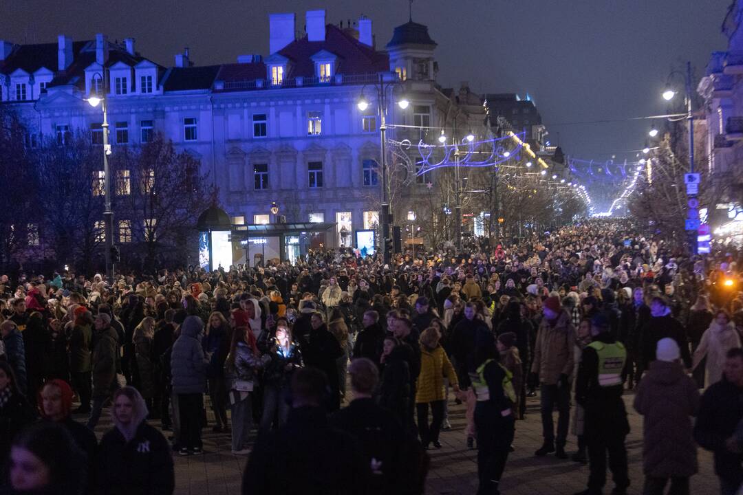 Vilniuje įžiebta Kalėdų eglė