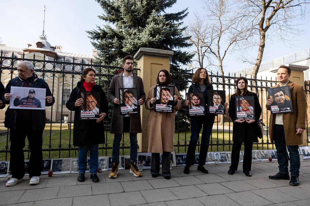 Protestas prie Baltarusijos ambasados