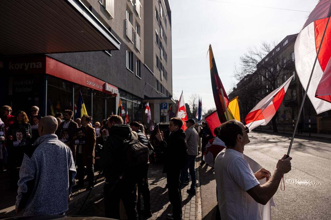 Protestas prie Baltarusijos ambasados