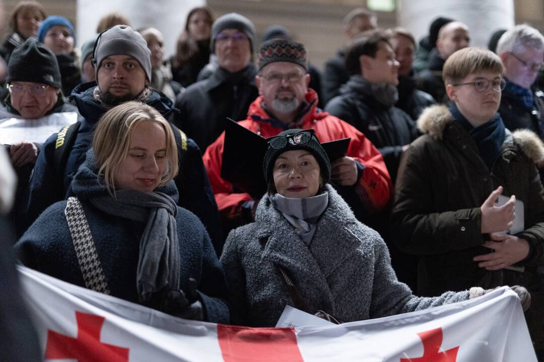 Protestuojančių kartvelų palaikymo akcija Vilniuje