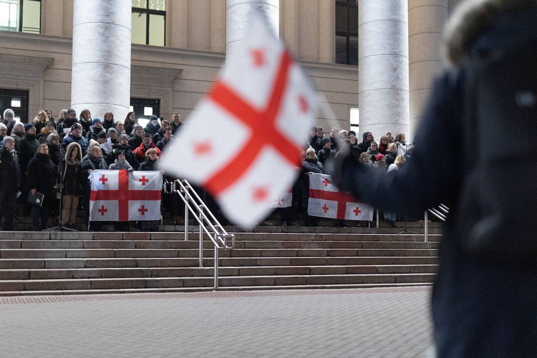 Protestuojančių kartvelų palaikymo akcija Vilniuje