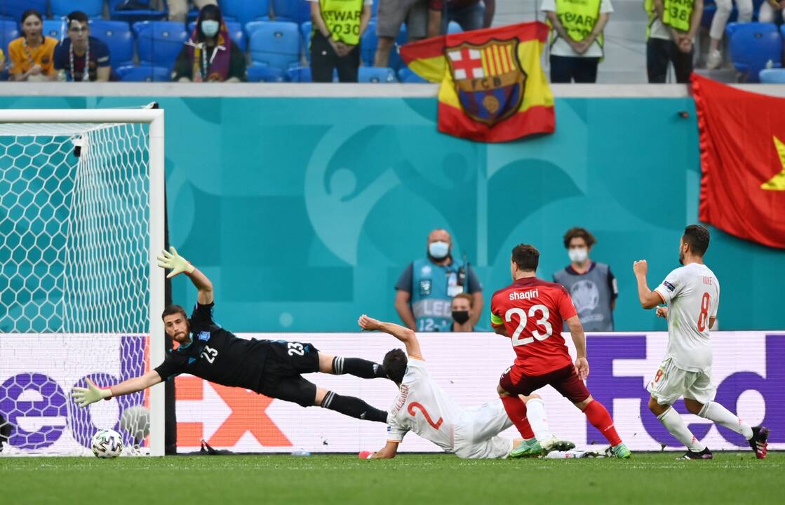 Euro 2020 ketvirtfinalis: Šveicarija – Ispanija 1:1; baud. 1:3