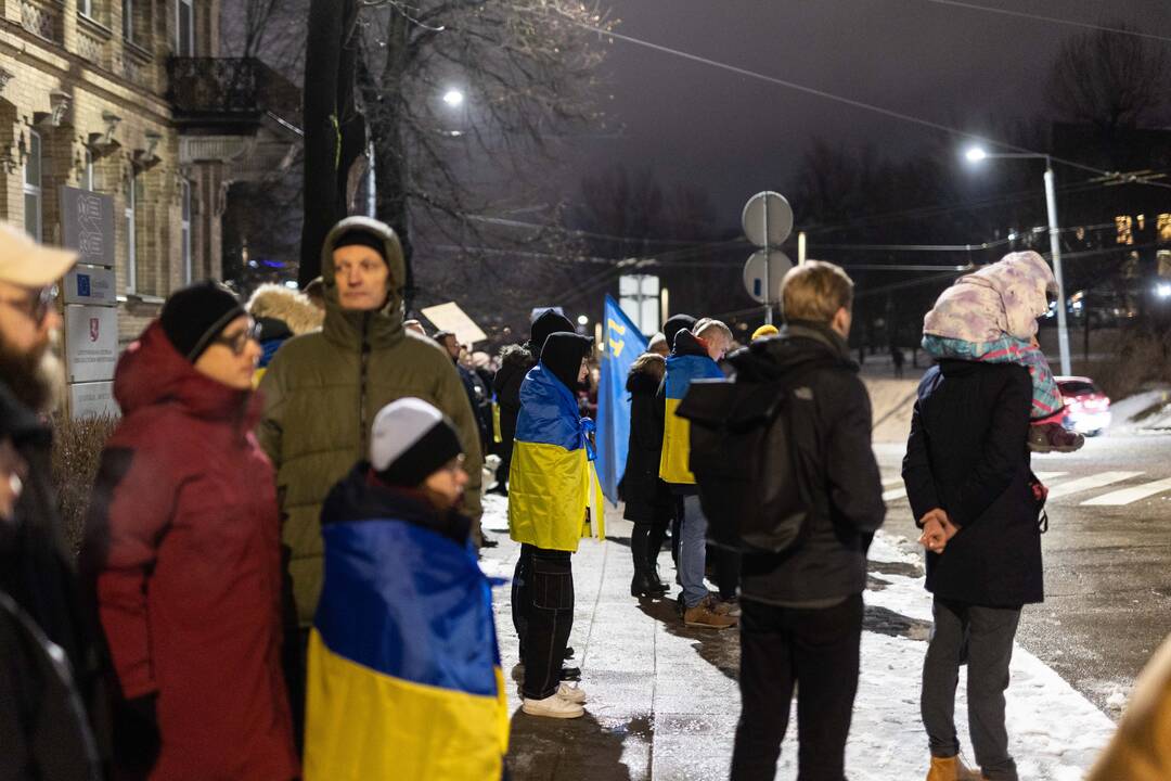  Ukrainos palaikymo mitingas prie Vokietijos ambasados