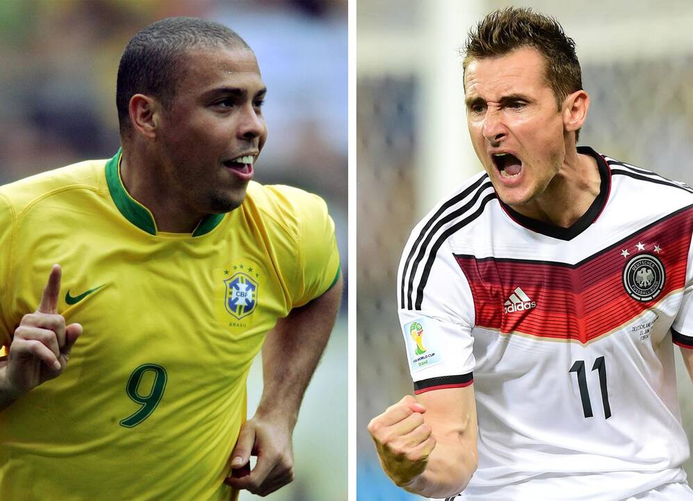 Ronaldo (kairėje) ir Miroslavas Klose