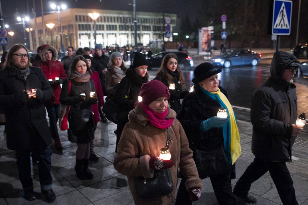 Ukrainos palaikymo akcija Vilniuje