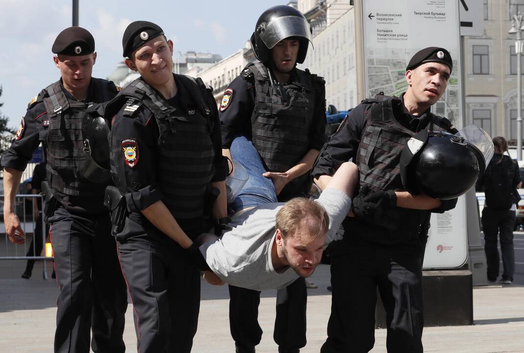 Nesankcionuotas mitingas Maskvoje 