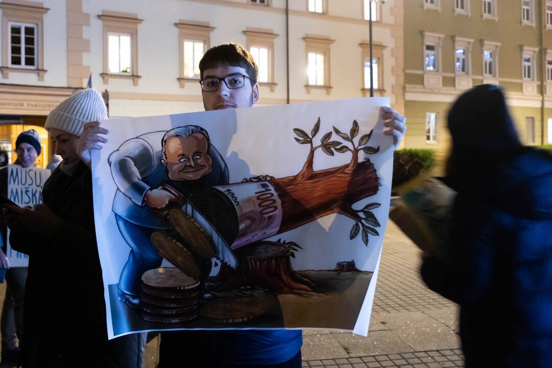 Prie Prezidentūros protestuotojai piktinosi aplinkosaugos padėtimi