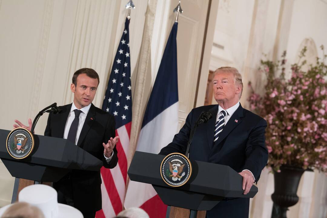  Emmanuelis Macronas ir Donaldas Trumpas