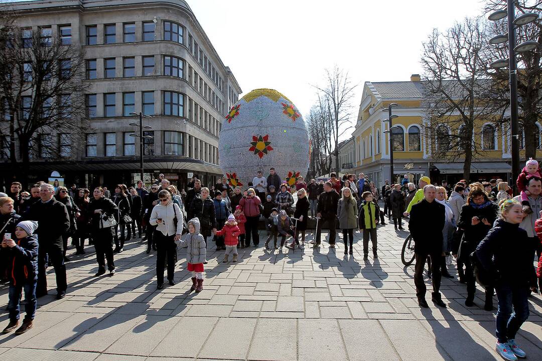 Studentai Kauno centre rideno rekordinį margutį.