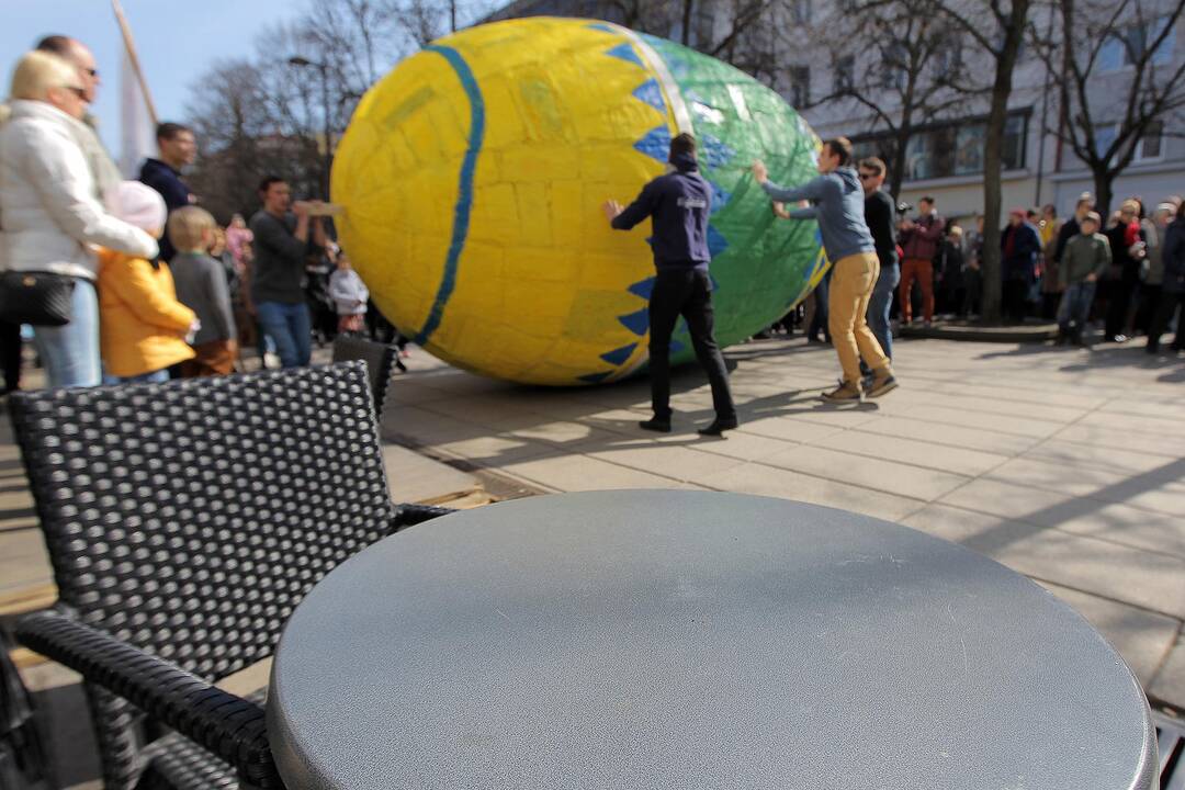 Studentai Kauno centre rideno rekordinį margutį.