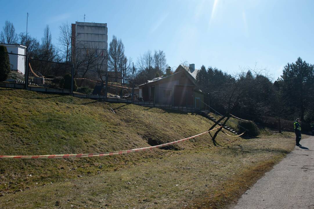 Įvykio vieta po gaisro Tunelio gatvėje