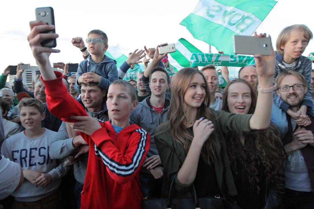 „Žalgirio“ krepšininkų ir aistruolių euforija