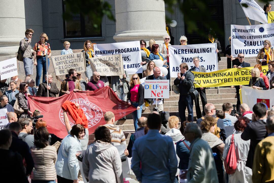 Mitingas dėl universitetų reformos