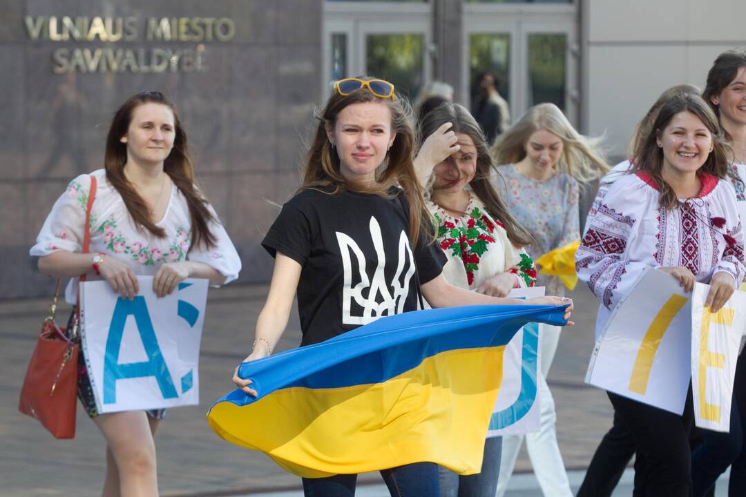 Ukrainiečių studentai dėkojo Lietuvai už palaikymą