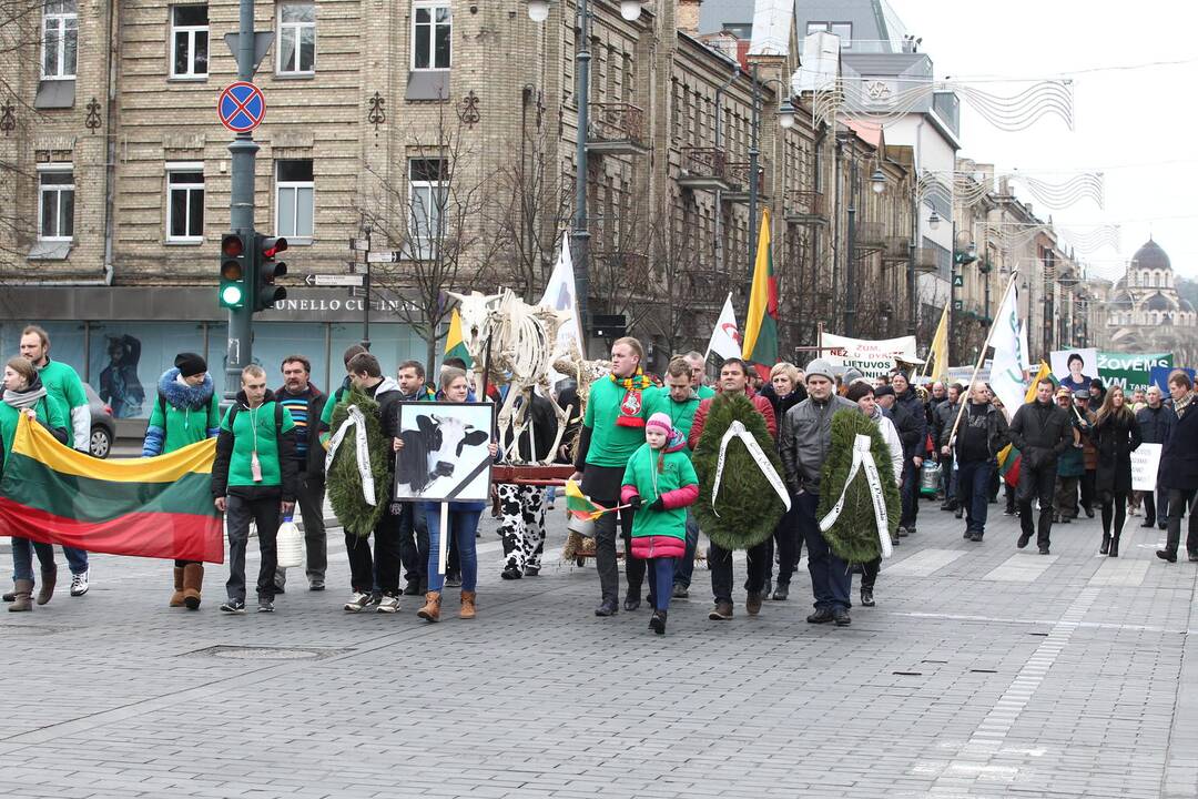 Pieno gamintojų protesto akcija