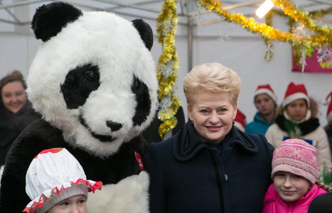 Prezidentė dalyvavo kalėdinėje mugėje Daukanto aikštėje