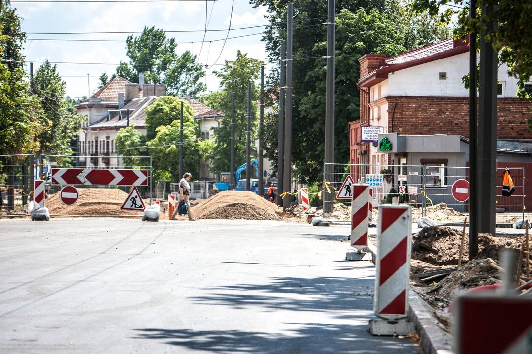 Atidaryta dalis K. Petrausko gatvės