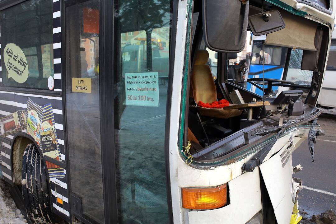 Kaktomuša susidūrė keleiviniai autobusai