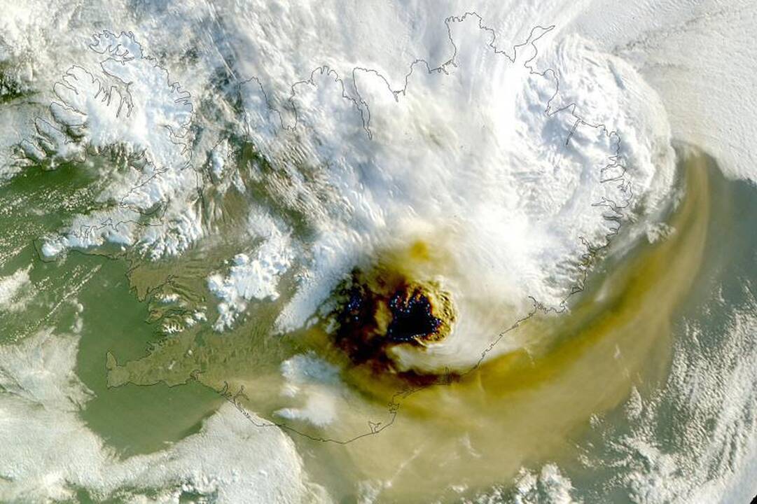 Padangę virš Estijos dengia pelenų iš Islandijos ugnikalnio debesis