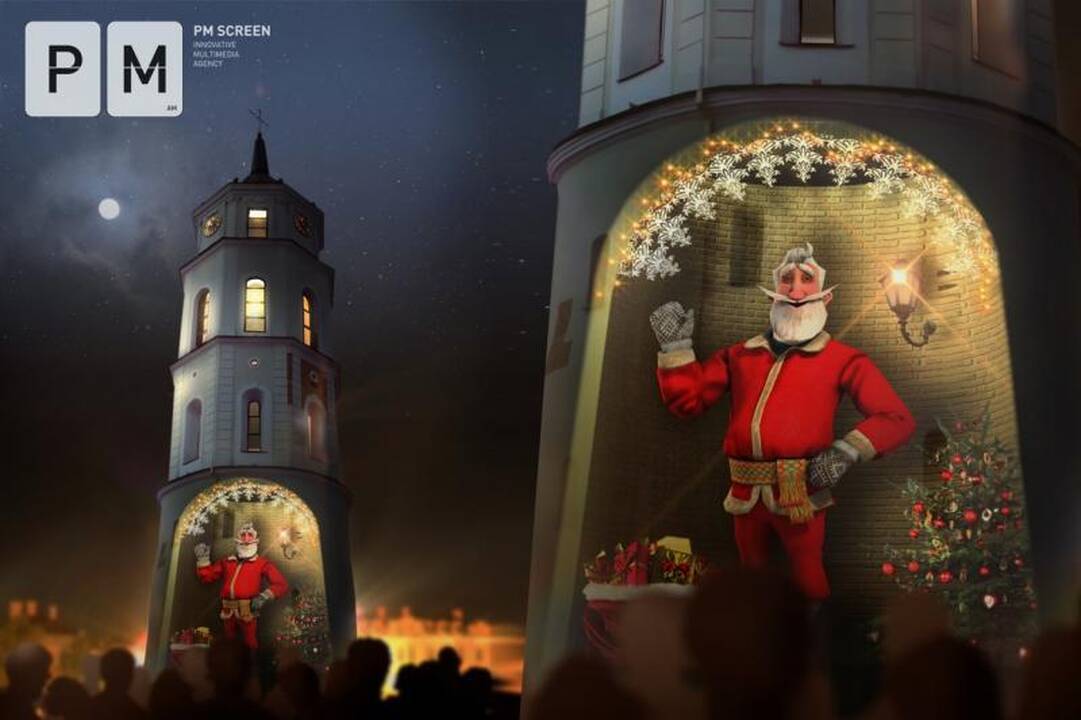 Vilniečius džiugins 3D interaktyvus Kalėdų senelis (sveikinimas)