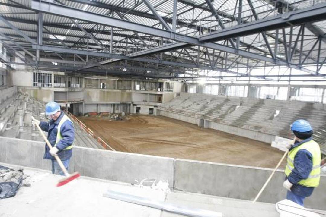 Klaipėdos arena: pūga statybos darbų nesustabdė