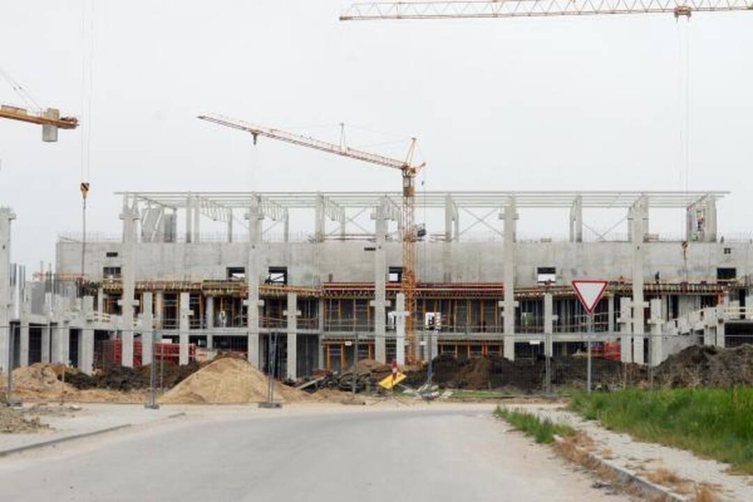 Statybininkai pastatė trečdalį Klaipėdos arenos