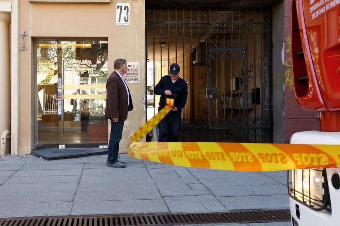 Laisvės alėjoje ugniagesiai išgelbėjo ant stogo užstrigusį katiną