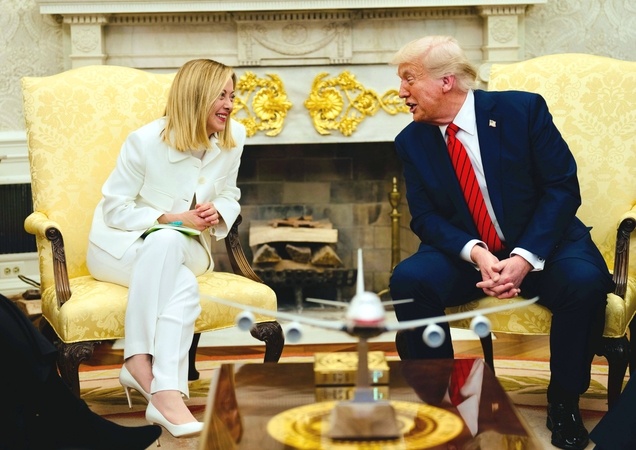 Trumpas: Meloni paliko „fantastišką“ įspūdį
