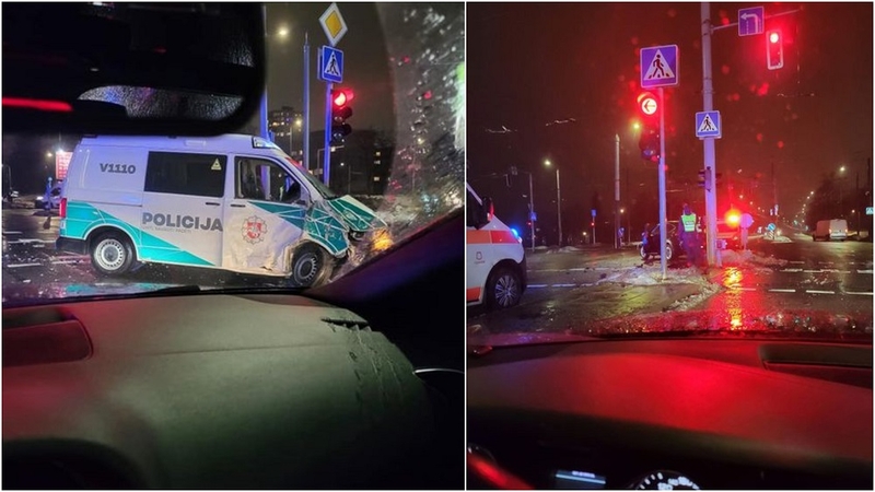 Aiškėja daugiau detalių apie avariją Vilniuje: pareigūnė išleista gydytis ambulatoriškai