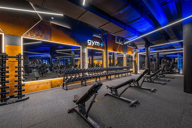 „Gym+“ sporto klubo erdvės.