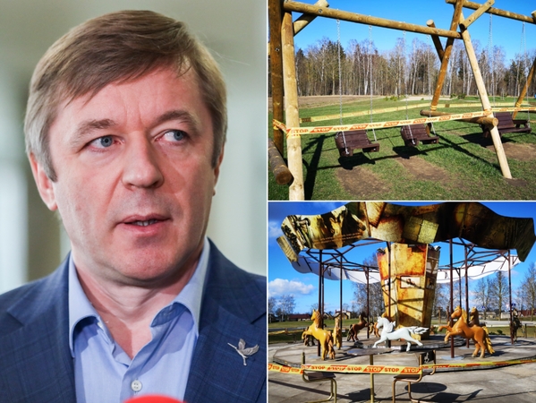 R. Karbauskis klauso A. Verygos: aptvėrė vaikų žaidimo aikšteles