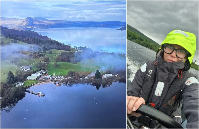 Įspūdinga: Inchmurin sala iš paukščio, tiksliau – iš drono skrydžio. Vos 5 minutės laivu iki kranto – štai kodėl J. Jurgaitytė anksčiau nei automobilio teises įgijo laivavedžio licenciją.