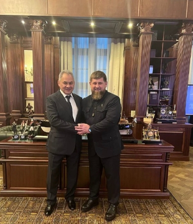Sergejus Šoigu ir Ramzanas Kadyrovas