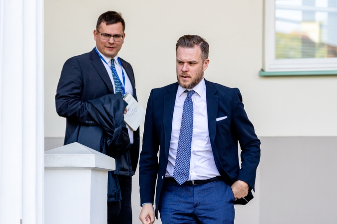 Laurynas Kasčiūnas (kairėje) ir Gabrielius Landsbergis (dešinėje)