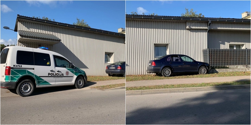 Žaliakalnyje į pastatą rėžėsi automobilis: jaunas vairuotojas – medikų rankose