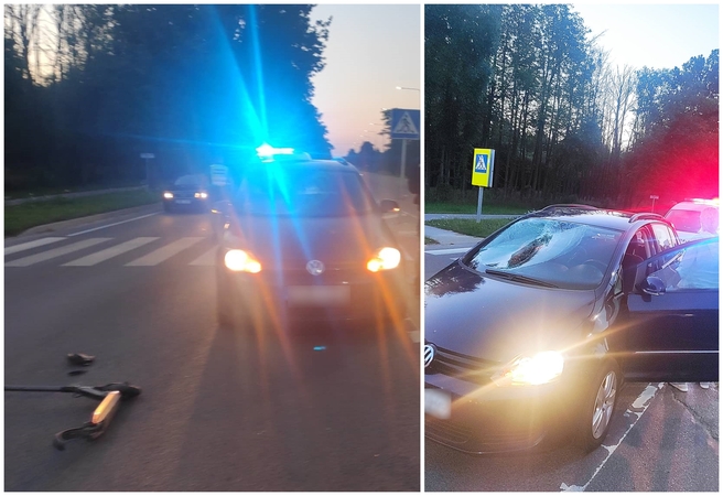 Kauno rajone partrenktas pėsčiųjų perėja paspirtuku važiavęs jaunuolis