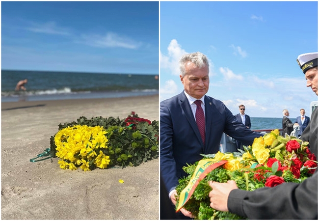Prezidento G. Nausėdos vainikas – Melnragės paplūdimyje