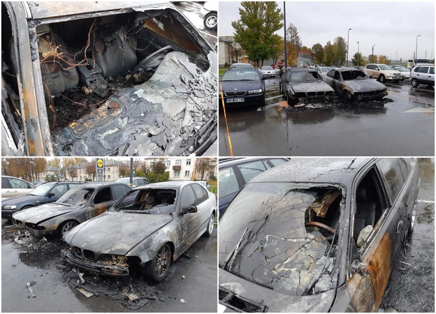Utenoje supleškėjo trys BMW automobiliai: prašo pagalbos ieškant padegėjų