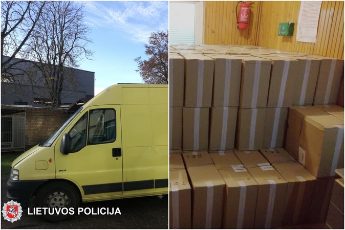 Šalčininkų policininkai sulaikė baltarusį su 65 tūkst. pakelių kontrabandinių rūkalų