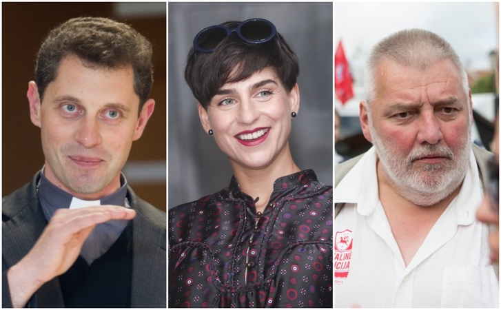 Ričardas Doveika (iš kairės), Asmik Grigorian, Alfredas Bumblauskas