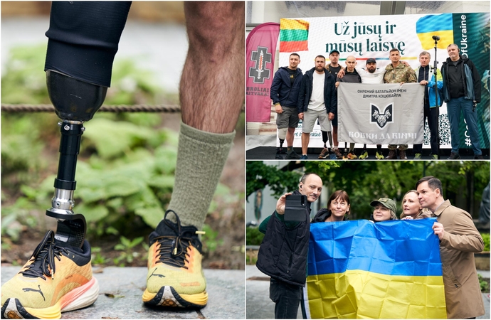 Vilniuje kartu su Ukrainos veteranais bėgo ir Lietuvos kariuomenės vadas