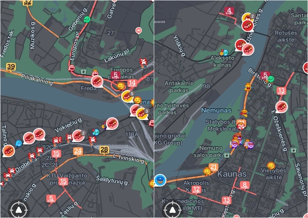 Kaunas vos juda: snieguotą rytą miestas – viena didelė spūstis