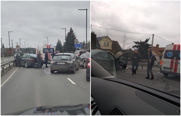 Avarija Karmėlavoje sutrikdė eismą, medikai apžiūrėjo išsigandusius vaikus