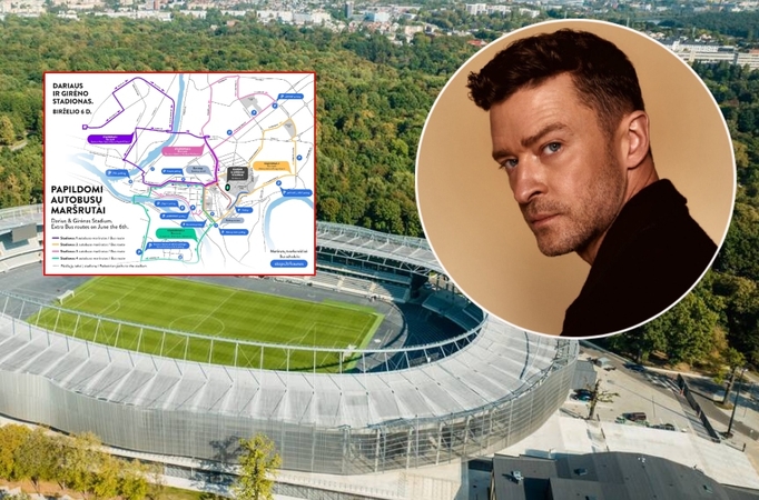 Svarbi informacija dėl Justino Timberlake'o koncerto: eismo ribojimai ir viešojo transporto pokyčiai
