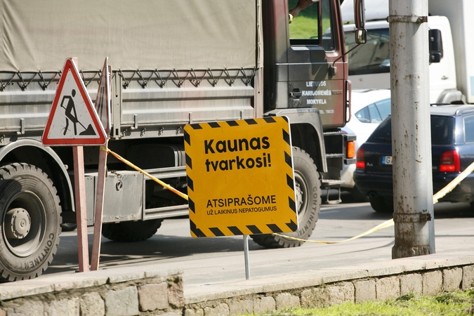 Eismo sąlygos Kaune dar pasunkės