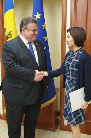 Linas Linkevičius ir Maia Sandu