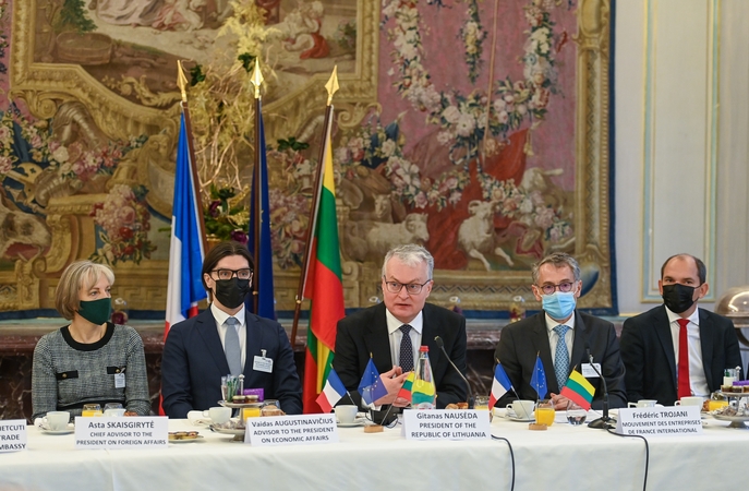 G. Nausėda su Prancūzijos verslo atstovais aptarė šalių ekonominio bendradarbiavimo galimybes