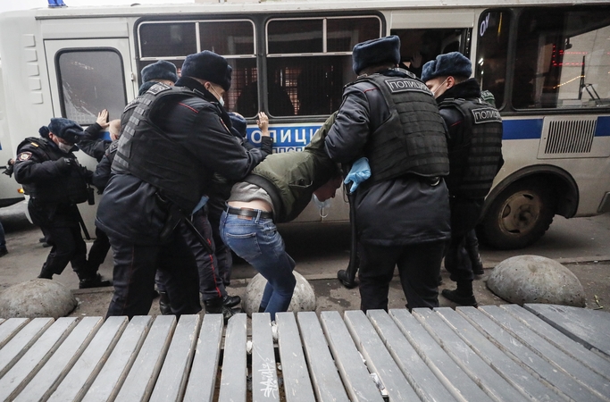 Maskvoje per dešiniojo sparno ekstremistų protestą sulaikyti 36 žmonės