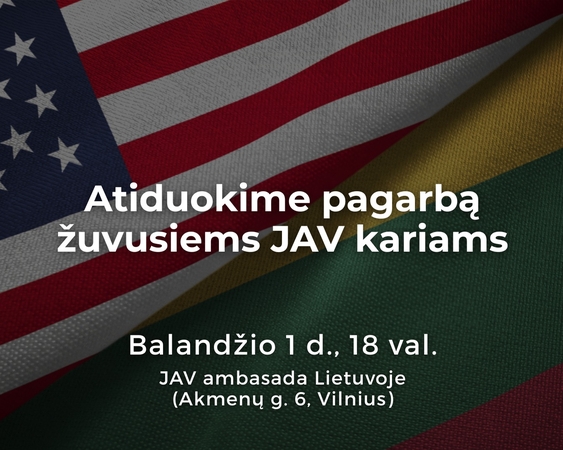 Žuvę JAV kariai Vilniuje bus pagerbti tylos minute
