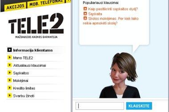 Į "Tele2" klientų klausimus atsakys "dirbtinis intelektas"